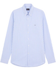 PAUL & SHARK OVERHEMD STRIPED OXFORD COTTON SHIRT LIGHT BLUE/WHITE