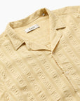 FORÉT OVERHEMD PEER JACQUARD STRIPE REGULAR FIT SS SHIRT VINTAGE YELLOW