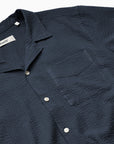 FORÉT OVERHEMD PEER SEERSUCKER REGULAR FIT SS SHIRT NAVY
