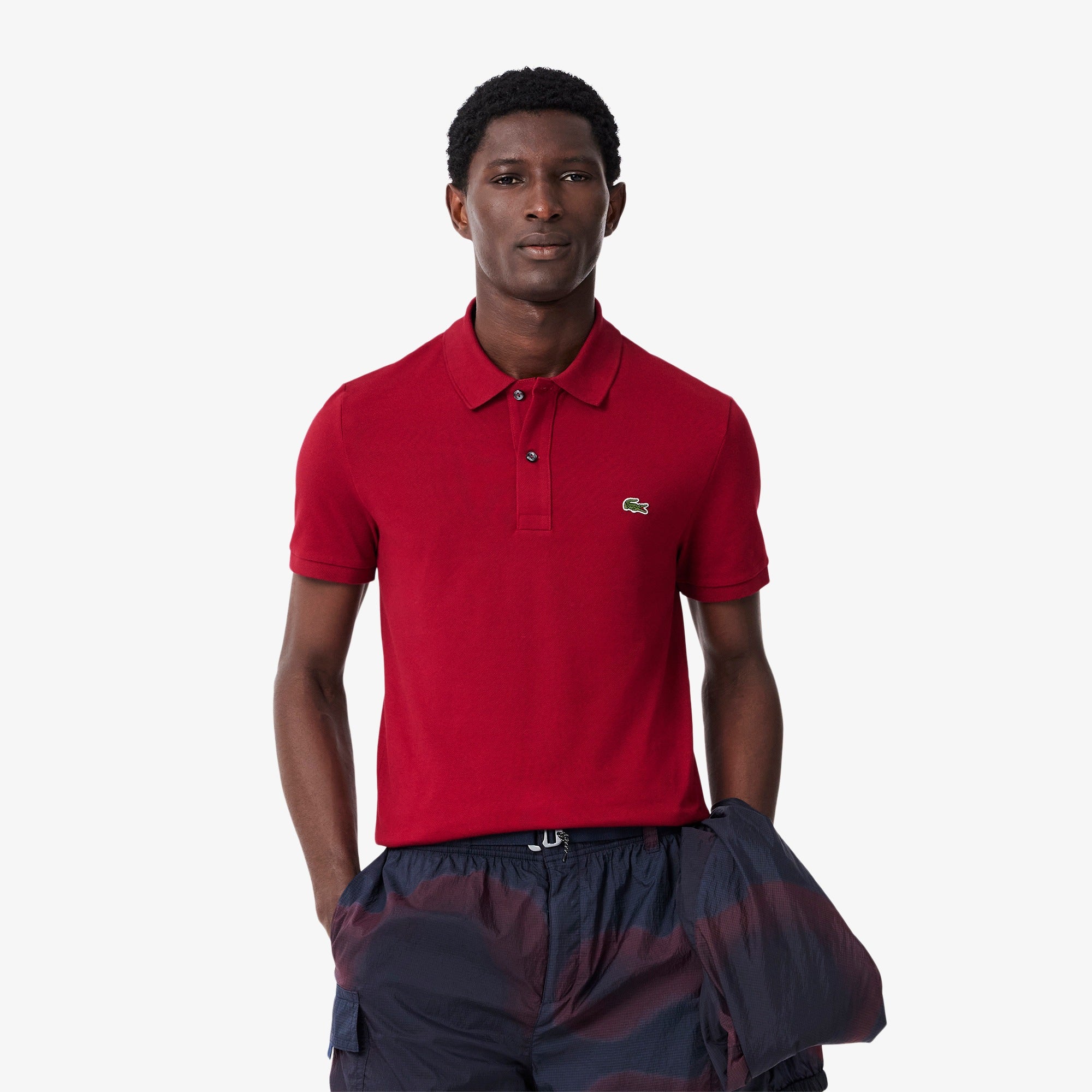LACOSTE MEN POLO L.12.12 PIQUE BORDEAUX