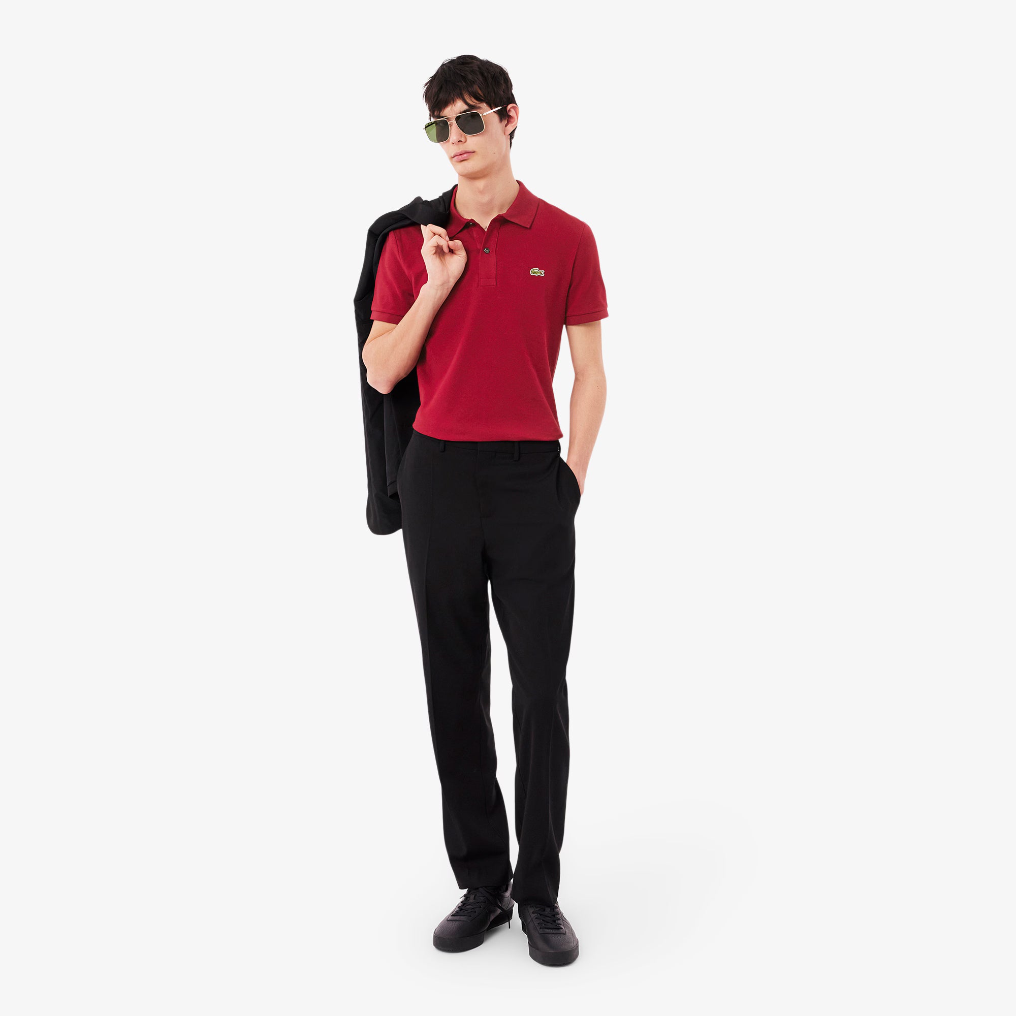 LACOSTE MEN POLO L.12.12 PIQUE BORDEAUX