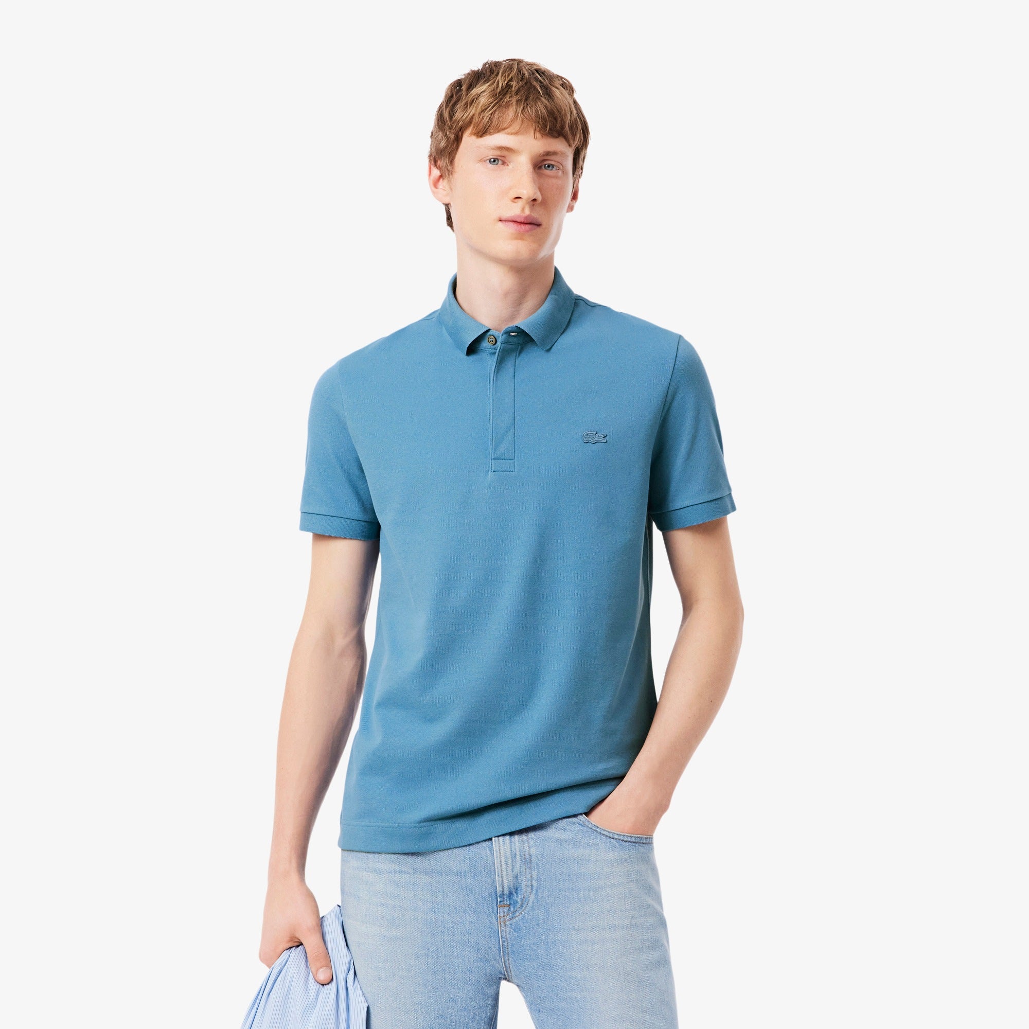 LACOSTE MEN POLO PARIS REGULAR FIT STRETCH PIQUE ABYSS BLUE