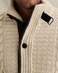 PME LEGEND VEST ZIP JACKET HEAVY KNIT MIXED BONE WHITE