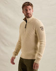 PME LEGEND PULLOVER HALF ZIP COLLAR COTTON MIX BONE WHITE