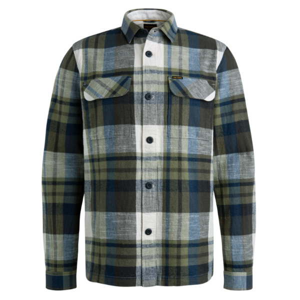 PME LEGEND OVERHEMD SLUB YARN DYED CHECK LODEN GREEN