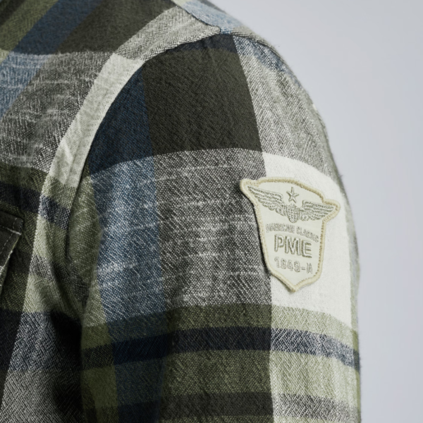 PME LEGEND OVERHEMD SLUB YARN DYED CHECK LODEN GREEN