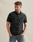 PME LEGEND POLO SLUB JERSEY ALL OVER PRINT CARBON