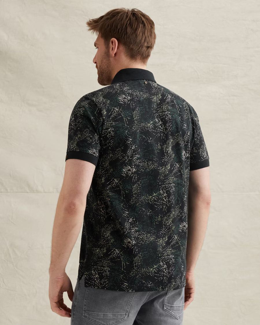 PME LEGEND POLO SLUB JERSEY ALL OVER PRINT CARBON
