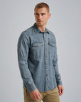 PME LEGEND OVERHEMD DENIM WITH BADGES INDIGO DENIM