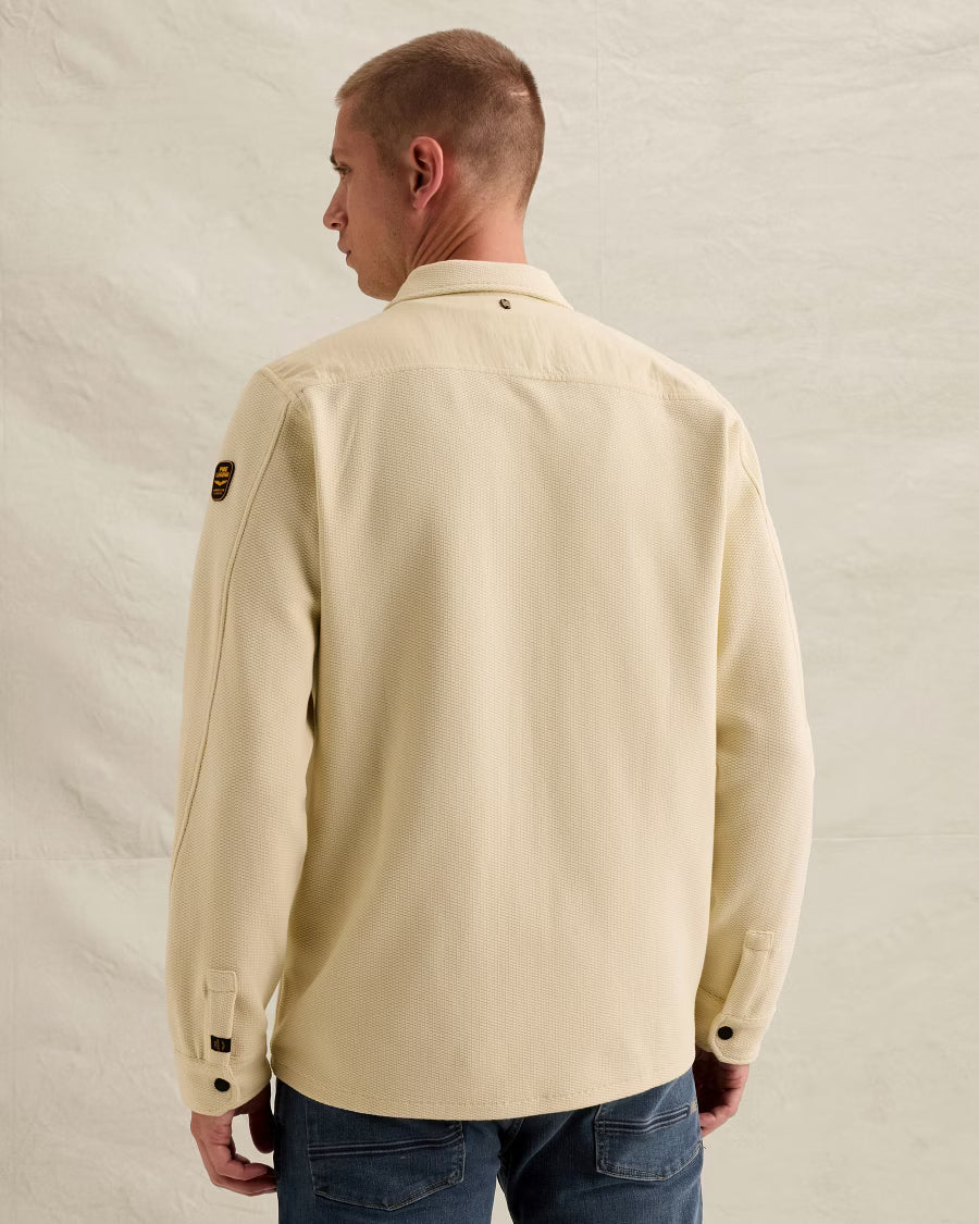 PME LEGEND OVERSHIRT JERSEY WAFFLE SHIRT BONE WHITE