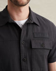 PME LEGEND OVERHEMD SHORT SLEEVE SHIRT COTTON SLUB GRAPHITE