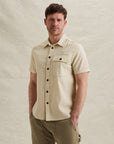 PME LEGEND OVERHEMD SHORT SLEEVE SHIRT COTTON SLUB BONE WHITE