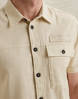 PME LEGEND OVERHEMD SHORT SLEEVE SHIRT COTTON SLUB BONE WHITE