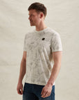 PME LEGEND T-SHIRT SLUB JERSEY ALL-OVER PRINT EGRET