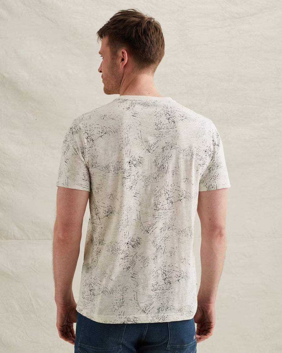 PME LEGEND T-SHIRT SLUB JERSEY ALL-OVER PRINT EGRET