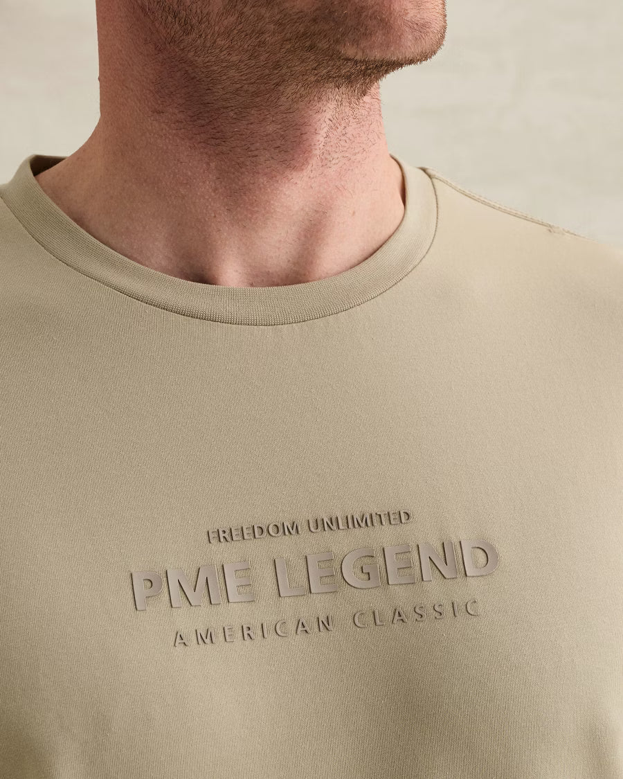 PME LEGEND T-SHIRT COTTON ELASTAN ABBEY STONE