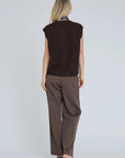 A-VIEW GILET RENA KNIT VEST DARK BROWN