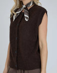 A-VIEW GILET RENA KNIT VEST DARK BROWN