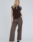 A-VIEW GILET RENA KNIT VEST DARK BROWN