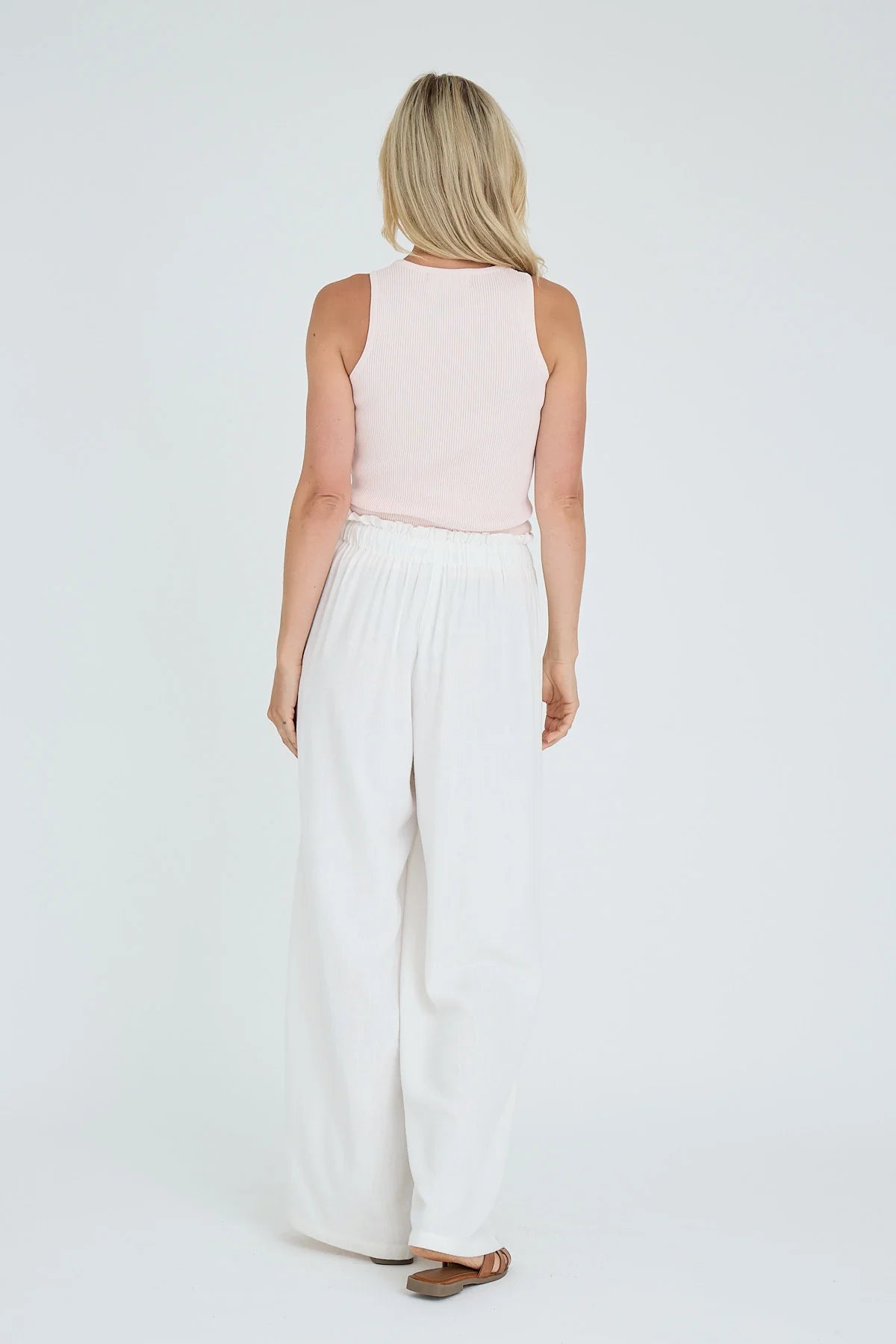 A-VIEW TOP RIB KNIT TANKTOP PALE ROSE