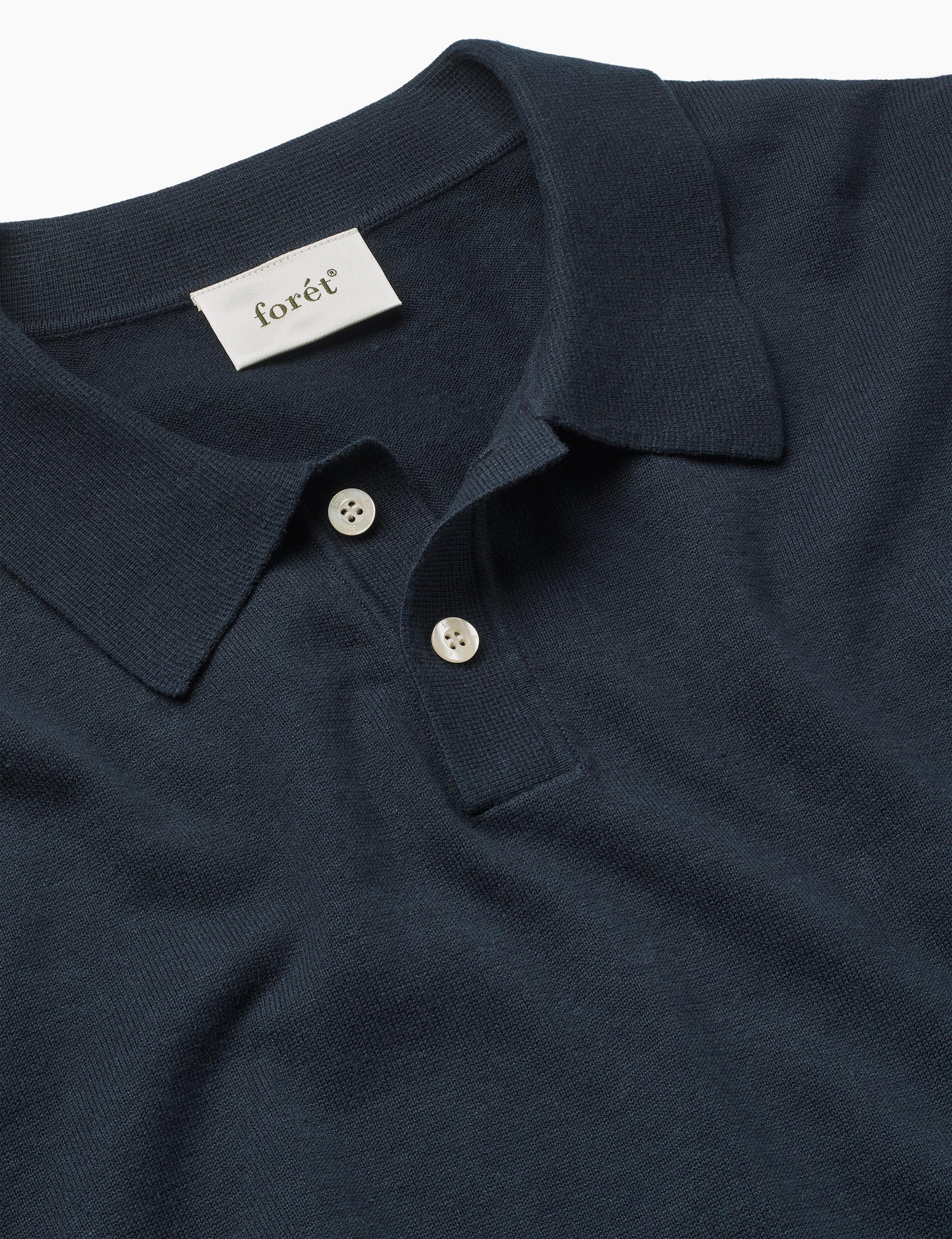 FORÉT POLO SEA COTTON LINEN SS NAVY