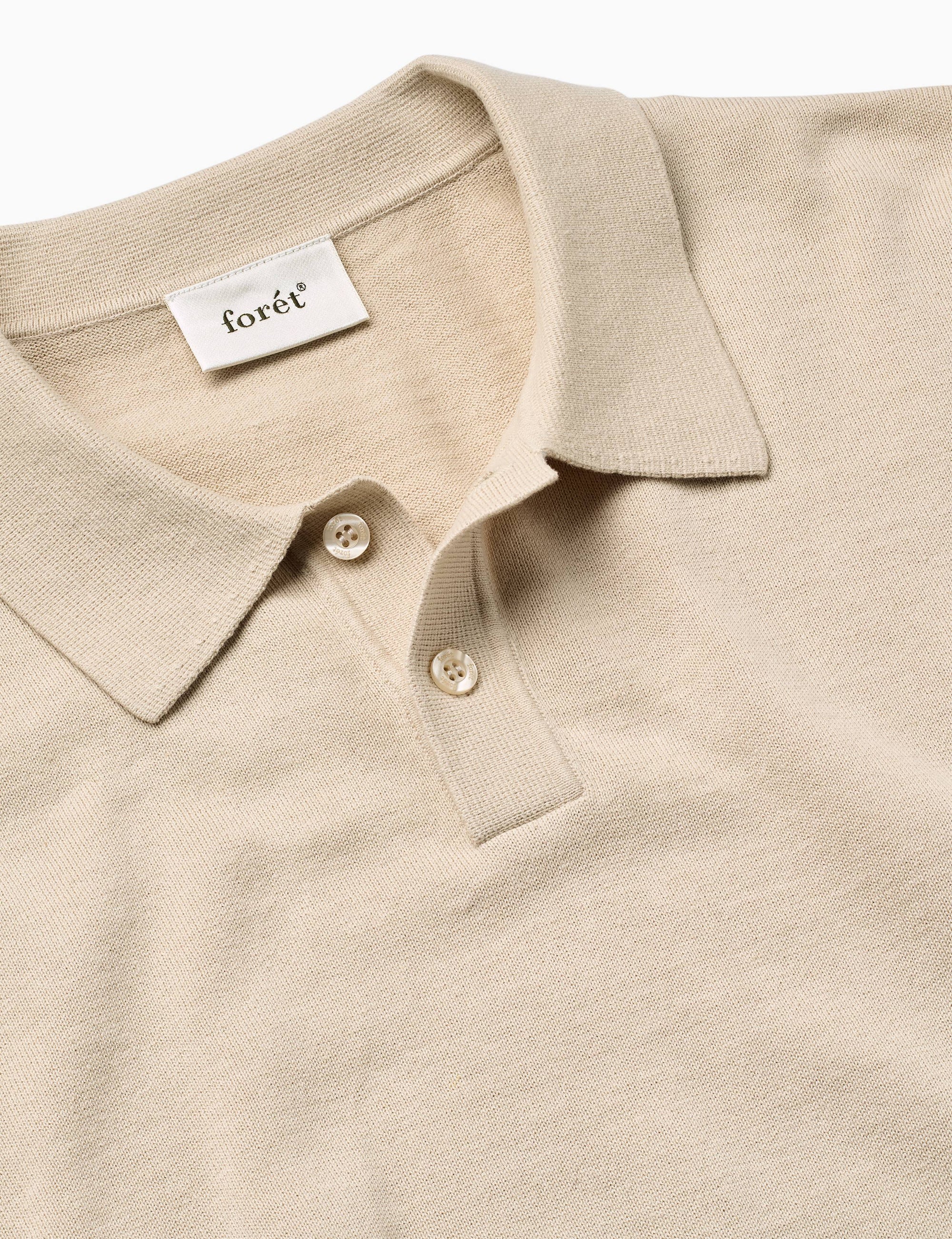 FORÉT POLO SEA COTTON LINEN SS OATMEAL