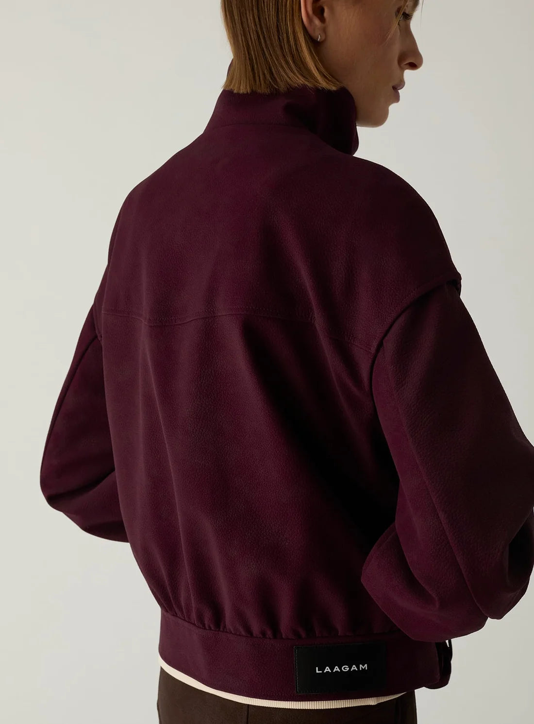 LAAGAM JAS SIGNY BOMBER JACKET BURGUNDY