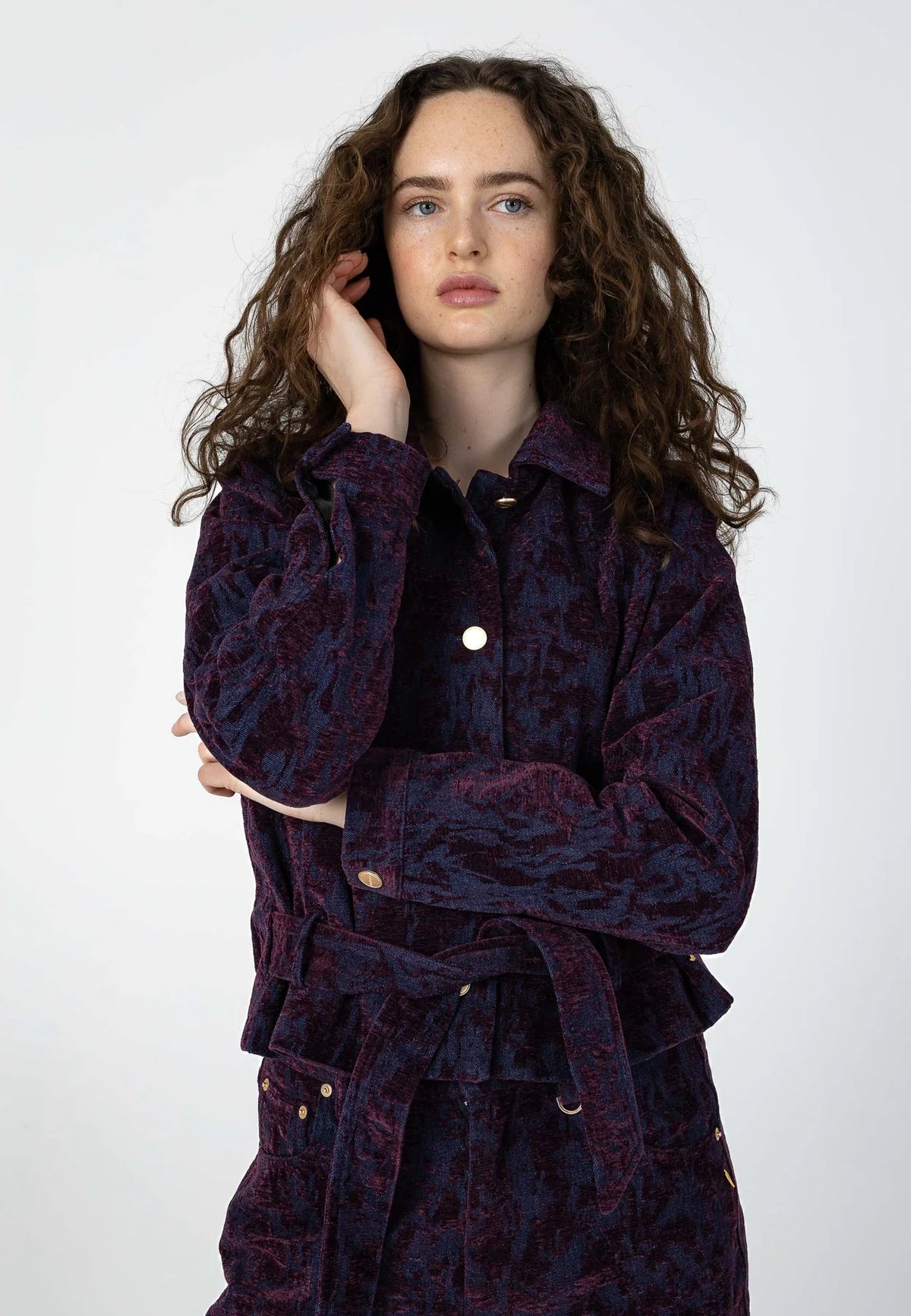 COSTER COPENHAGEN JAS DENIM JACKET DARK BLUE/BORDEAUX