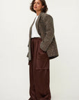STUDIO AMAYA PANTS ADIRA CARGO SATIN BROWN