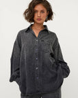 STUDIO AMAYA BLOUSE VEA DENIM LOOK GLITTER GREY
