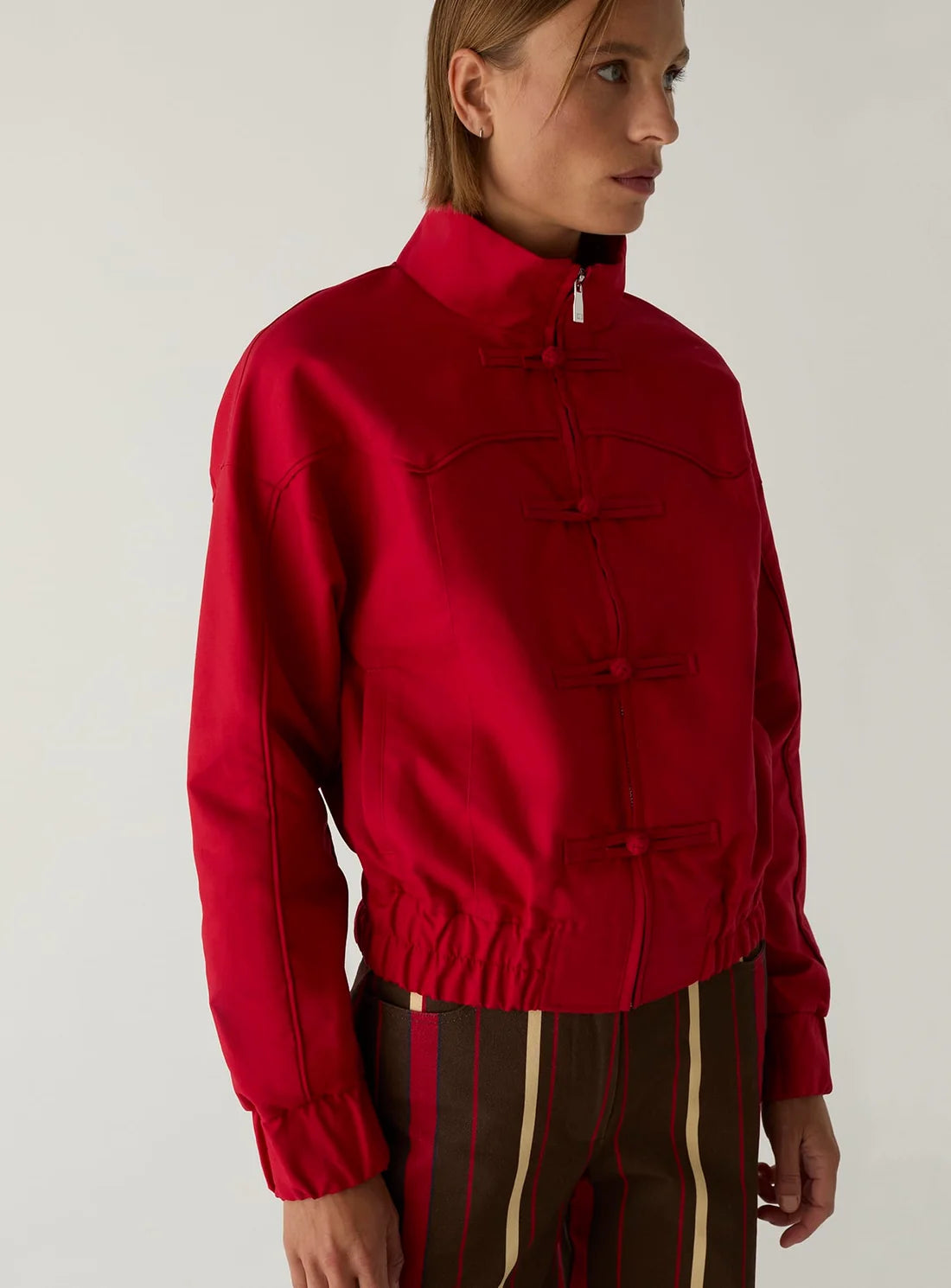 LAAGAM JAS SYLVIE BOMBER JACKET RED