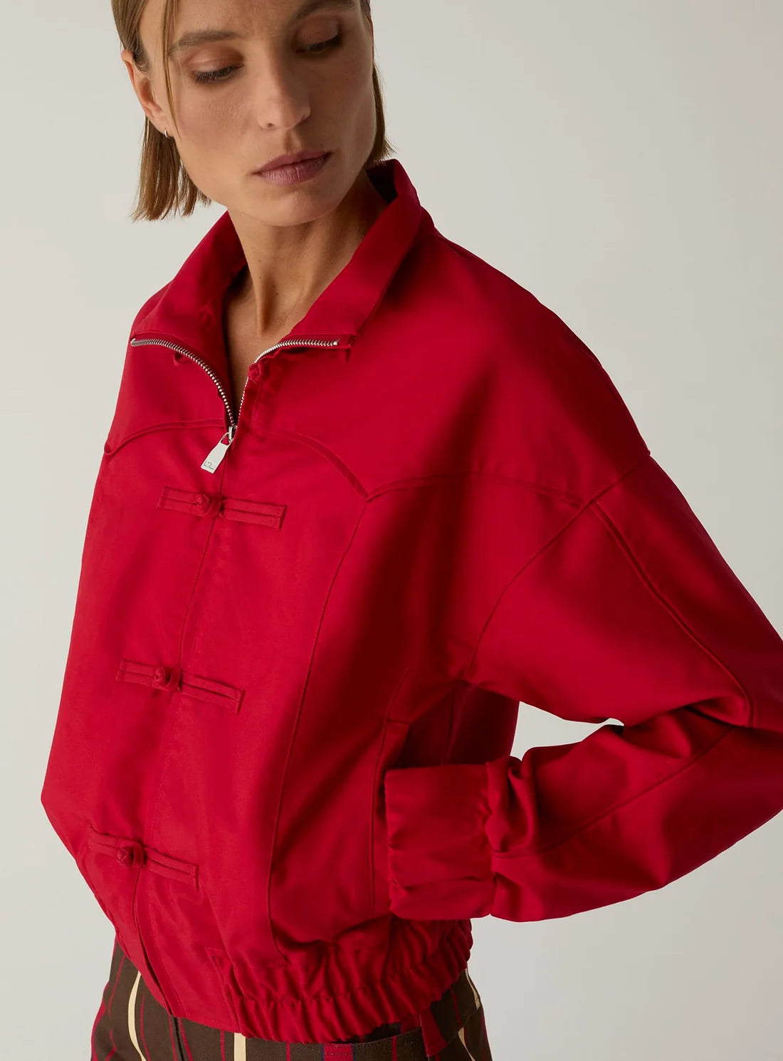 LAAGAM JAS SYLVIE BOMBER JACKET RED