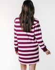 COLOURFUL REBEL JURK NINNY POLO SWEAT DRESS STRIPE RED