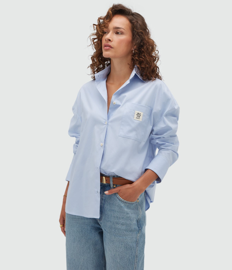 JOSH V BLOUSE JV-BERDINA OVERSIZED POWDER BLUE