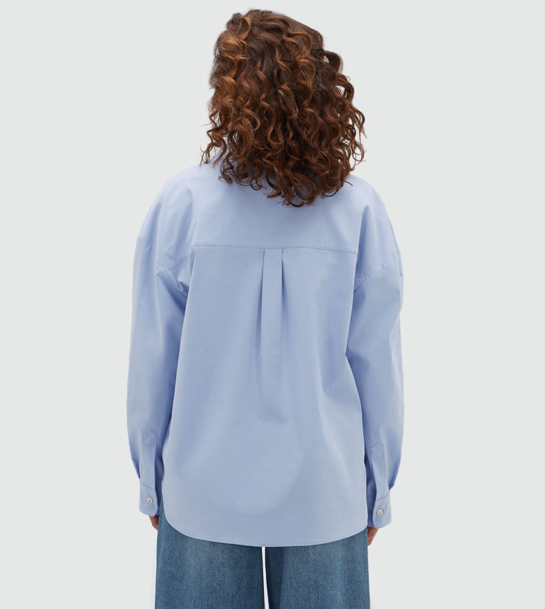 JOSH V BLOUSE JV-ROMULO OVERSIZED STRIPED MID BLUE