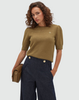 JOSH V PULLOVER JV-BRENT FITTED SWEATER KHAKI