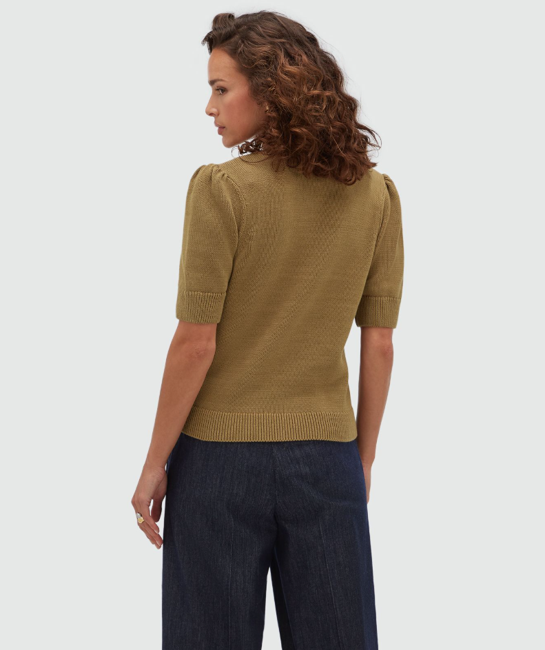 JOSH V PULLOVER JV-BRENT FITTED SWEATER KHAKI