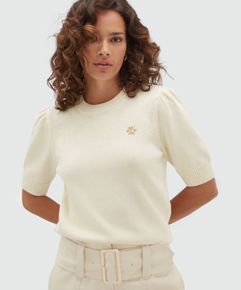 JOSH V PULLOVER JV-BRENT FITTED SWEATER CLOUD WHITE
