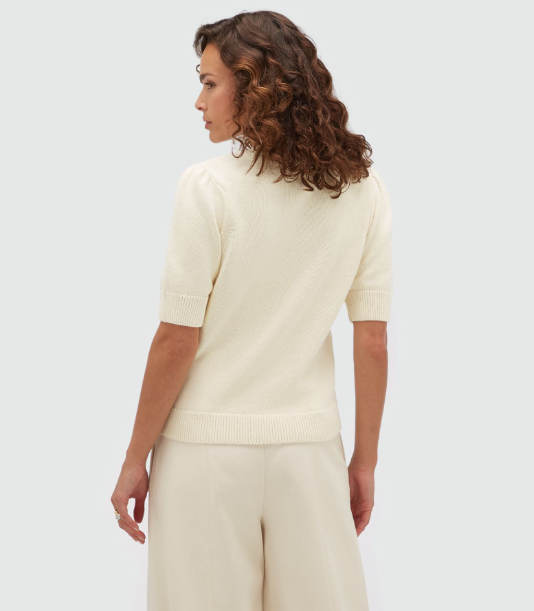 JOSH V PULLOVER JV-BRENT FITTED SWEATER CLOUD WHITE