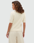 JOSH V PULLOVER JV-BRENT FITTED SWEATER CLOUD WHITE