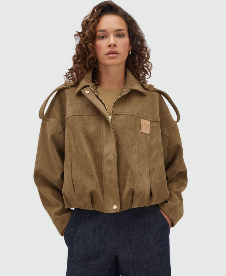 JOSH V JACKET JV-VITO OVERSIZED SUEDINE DARK KHAKI
