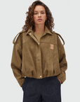 JOSH V JACKET JV-VITO OVERSIZED SUEDINE DARK KHAKI