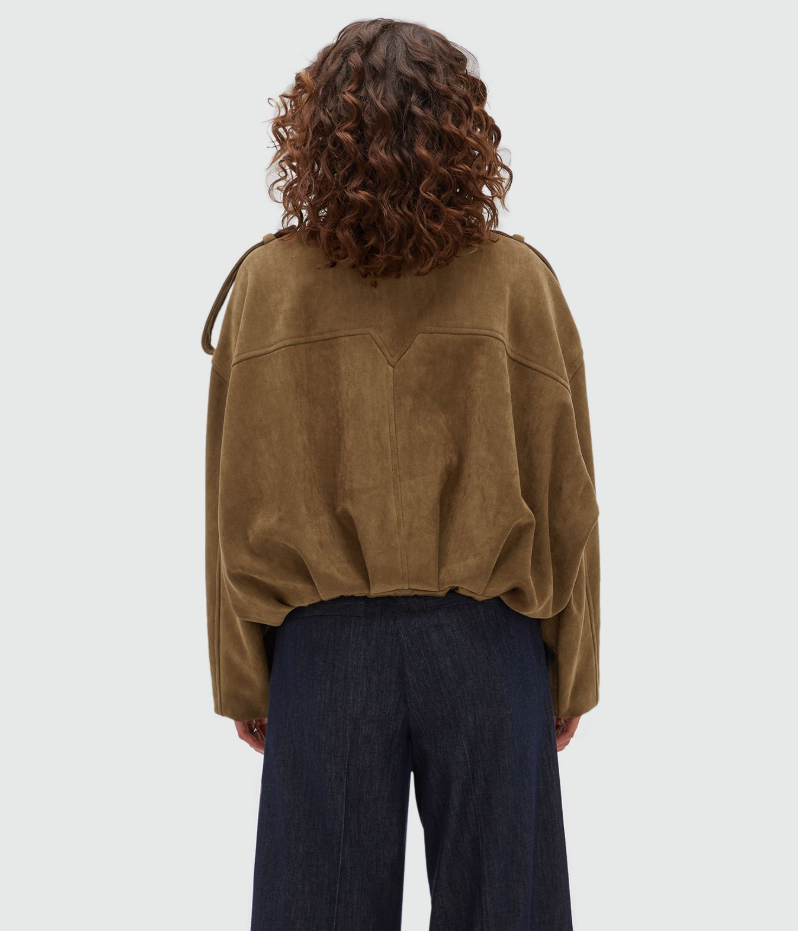 JOSH V JACKET JV-VITO OVERSIZED SUEDINE DARK KHAKI