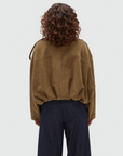 JOSH V JACKET JV-VITO OVERSIZED SUEDINE DARK KHAKI