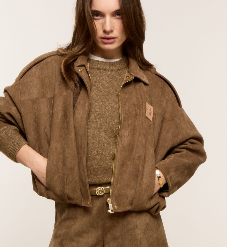 JOSH V JACKET JV-VITO OVERSIZED SUEDINE DARK KHAKI