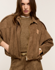 JOSH V JACKET JV-VITO OVERSIZED SUEDINE DARK KHAKI