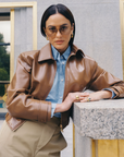 JOSH V JACKET JV-PEADEN BOMBER LAKLOOK COGNAC
