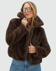 JOSH V JACKET JV-LOVISA REGULAR FAUX FUR SOFT BROWN