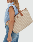 JOSH V TAS JV-HUDA SHOPPER MET LOGOPRINT BEIGE