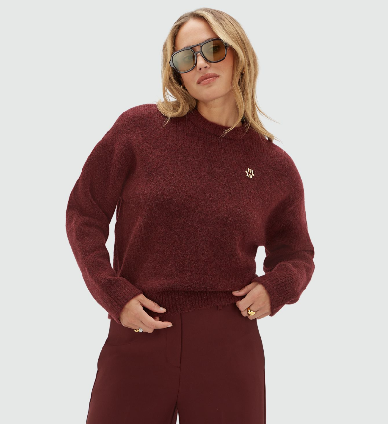 JOSH V PULLOVER JV-IZE OVERSIZED MET LOGO BURGUNDY